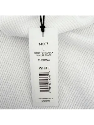 Michael Stars Mara Turtleneck Cuff Snaps Thermal White Size Large Neutral thumbnail 4