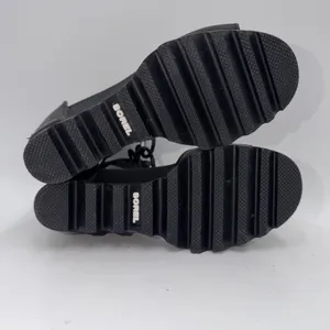 Sorel Joanie Black Leather Ankle Lace Up Wedge Heels Sandals Women's‎ Size 9 thumbnail 6