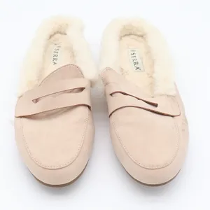 Serra Womens Tan Faux Suede Penny Loafer Mules Faux Fur Lined Size 10 thumbnail 4