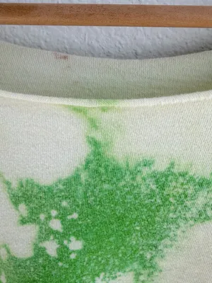 Bleached grunge off the shoulder tee Green Size XL thumbnail 3
