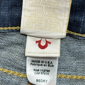 True Religion Becky Vintage Y2K Flare Jeans Size 32 Distressed Low Rise thumbnail 14