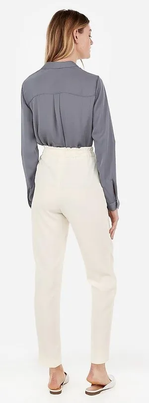 Express High Waisted Paperbag Belt Mom Pants thumbnail 2