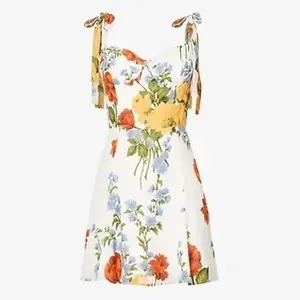 Reformation Niara Floral Print Crepe Mini Dress Size 8 Cottage Romantic Coquette thumbnail 14