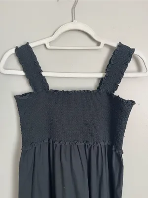 RAILS Black Organic Cotton Blend Smocked Dress Sz M thumbnail 3