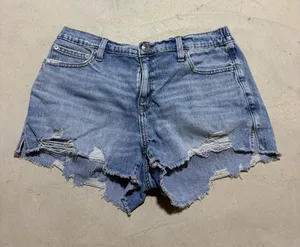 Aerie Distressed Light Blue Denim Women’s Shorts medium thumbnail 1