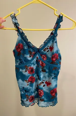 blue floral tank thumbnail 1