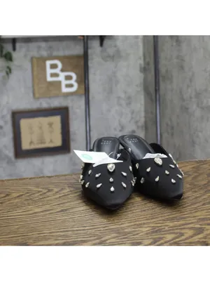 NWT A New Day Womens Katia Heels Satin Slip On Mules 94663382 Black 8.5M thumbnail 4