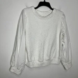 Anthropologie‎ Porridge white texture long sleeve sweatshirt blouse women medium thumbnail 4