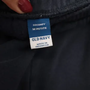 Old Navy Sweatpants Womens M Petite SoComfy Navy Blue Fleece Joggers Excellent thumbnail 2
