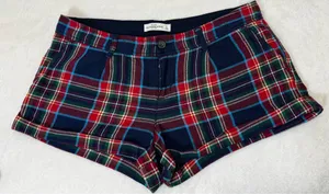 Abercrombie & Fitch Classic Tartan Flannel Cotton Trouser Shorts Size 8 thumbnail 1