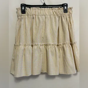 HYFVE‎ Cream Gingham Ruffle Skirt Size Large thumbnail 2