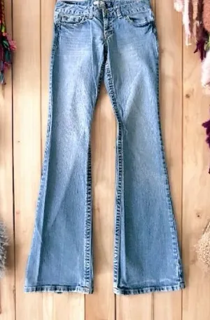 Aeropostale Y2K Low Rise Light Blue Slim Flare Jeans thumbnail 1