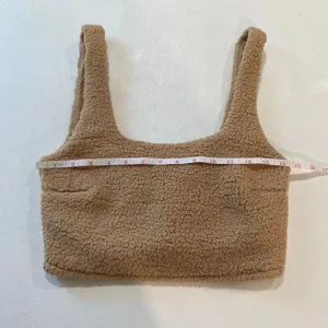 Gilly Hicks Sherpa Fleece Tank Top Size S Tan Cozy Cropped Teddy NWT thumbnail 6