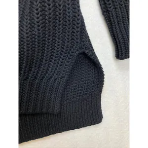 Lauren Ralph Lauren Black Cable Knit Cotton Sweater‎ Women's Size Medium thumbnail 7
