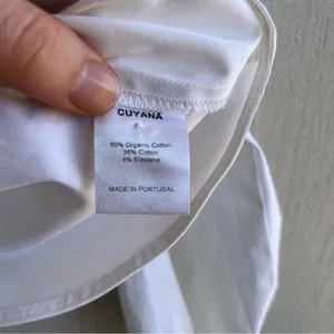 Cuyana Organic Cotton Poplin Open Back‎ Blouse White Size S thumbnail 9