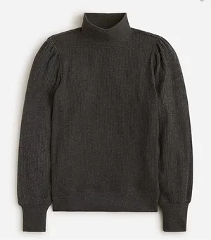 J. CREW Women’s Gray Mock Neck Ribbed Pullover Sweater XL Long Sleeve Soft NWT‎ thumbnail 1