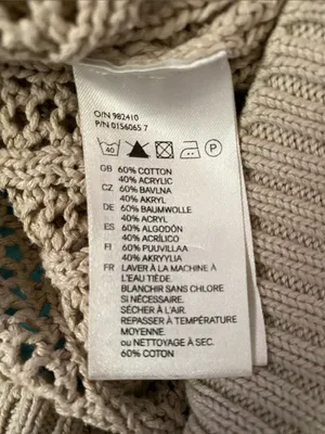 L.O.G.G + H&M Open-weave crocheted cardigan button v-neck long sleeve NEW size L thumbnail 8