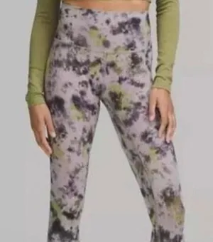 Lululemon Align High‑Rise Leggings – Radial Tie Dye Mauve Grey Multi, Size 10 thumbnail 1