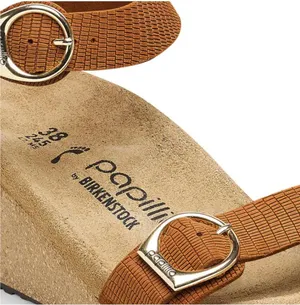 Birkenstock Papillio Soley Embossed Wedge Sandals Burnt Orange Leather Size 38 NWOT thumbnail 4