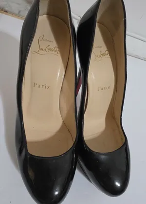 Christian Louboutin Bianca 120 Black Patent Leather Platform Pump Heels Sz 37 thumbnail 1