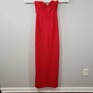 Lulu's Extravagant Persona Strapless Cutout Column Maxi Dress Red NWT S thumbnail 3