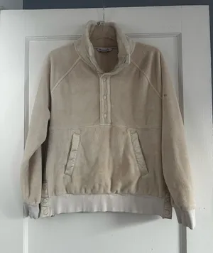 Athleta Beige Fleece Pullover Sweater thumbnail 1
