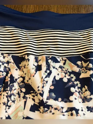 Lole Skort - Black/White Strip Navy Floral Pleats Active Golf Tennis - Size S thumbnail 5