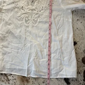 Sézane White‎ Embroidered Cotton Top Size 38 US 6 thumbnail 8