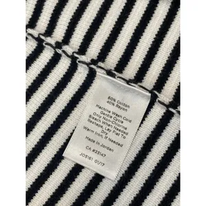 Talbots Size M Open‑Knit Blazer White With Black Stripes Button Detail thumbnail 8