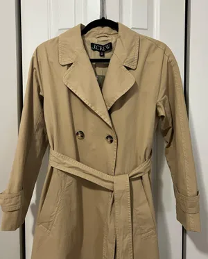 NOWT J. Crew Relaxed Heritage Chino Tan Trench Coat 100% Cotton (Size XXS) thumbnail 5