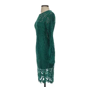 Lulus Enrapturing Elegance Green Lace Long Sleeve Midi Dress Bell Sleeve XS thumbnail 8