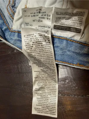 Levi’s 501 Straight Leg Distressed Light Wash Jeans High Rise Button Fly W25 L26 thumbnail 9