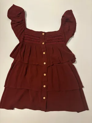 Maroon Layered Tank Top thumbnail 1