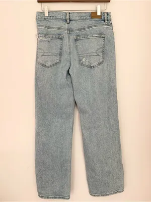 American Eagle Ripped Straight Leg Jeans thumbnail 4