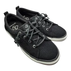 Sperry Black Canvas Boat Shoes Women Size 6.5 New Without Box thumbnail 6