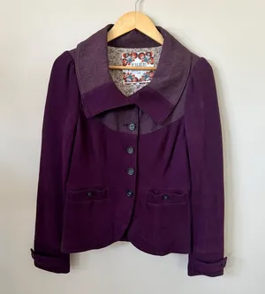Free People Eggplant Blazer Sz 10 thumbnail 1