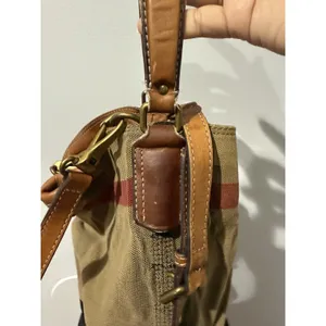 BURBERRY Canvas Mega Check Medium Ashby Hobo Saddle Q‎ thumbnail 5