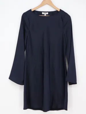 Old Navy Dress Womens M The Occasion Shift Navy Blue Bell Sleeve Excellent thumbnail 1