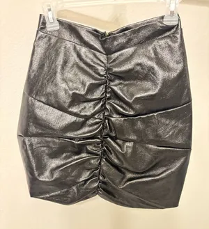 LIONESS Black Leather Skirt thumbnail 1