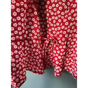 Red and White Floral Wrap Top by ONE Clothing - Size XS thumbnail 7
