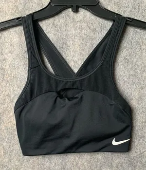 Nike Dri Fit Women Size Medium Black athletic Sports‎ Bra Mesh thumbnail 1