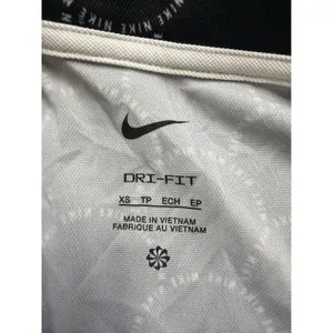 Nike‎ Womens Dri-FIT Golf Polo Shirt Black White Scallop Logo FB8527-010 XS thumbnail 4
