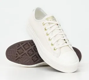 Converse Chuck Taylor All Star Lift platform golden hits leather sneaker 8.5 thumbnail 1