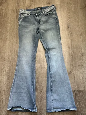 High-Rise Light Blue Flare Jeans - Women size 9 thumbnail 1