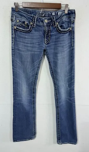 Miss Me Irene Bootcut Jeans Women's Size 29 Blue Western Embellished Boho Cotton thumbnail 1