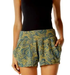 Free People Sayulita Paisley Draped Pocket Shorts Sz M thumbnail 3