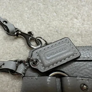 Coach Gray Y2K Leather Wristlet thumbnail 6