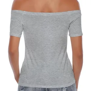 Women’s Off the shoulder, one shoulder slim fit short sleeved tee thumbnail 2