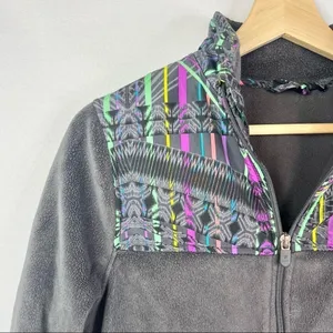 Fila Gray Colorful Stripe Fleece Full Zip Athletic‎ Jacket XS thumbnail 3