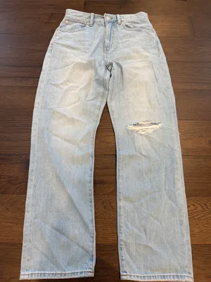 Madewell 90s Straight Crop Jeans Light Wash Distressed Size 26 - P29 thumbnail 2